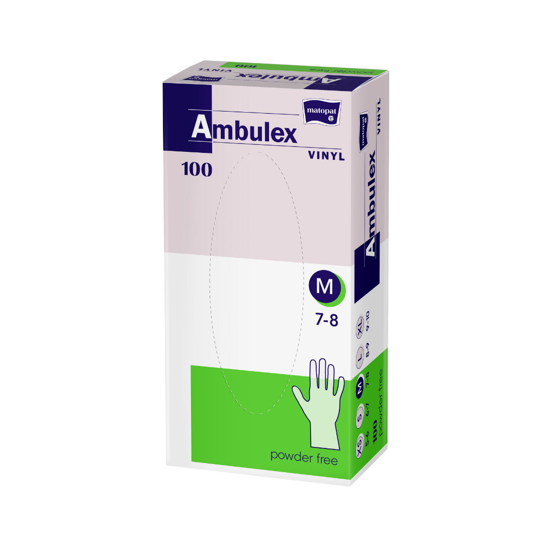 Ambulex Vinyl Einmalhandschuhe puderfrei, 100 Stück