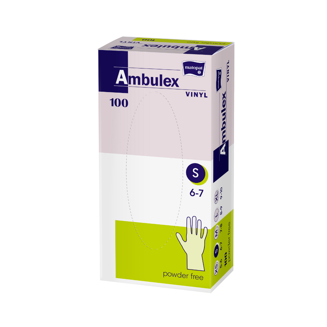 Ambulex Vinyl Einmalhandschuhe puderfrei, 100 Stück