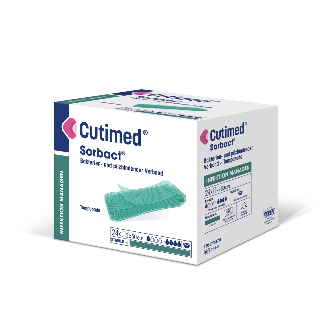 Cutimed® Sorbact® Tamponade – antimikrobielle Wundauflage, steril