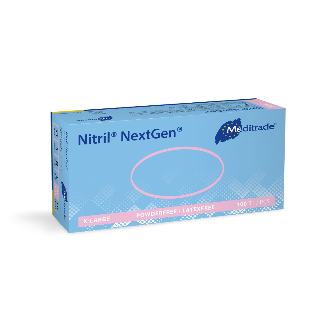 Meditrade Nitril NextGen 1283 Einmalhandschuhe blau puderfrei – 100 Stück Packung