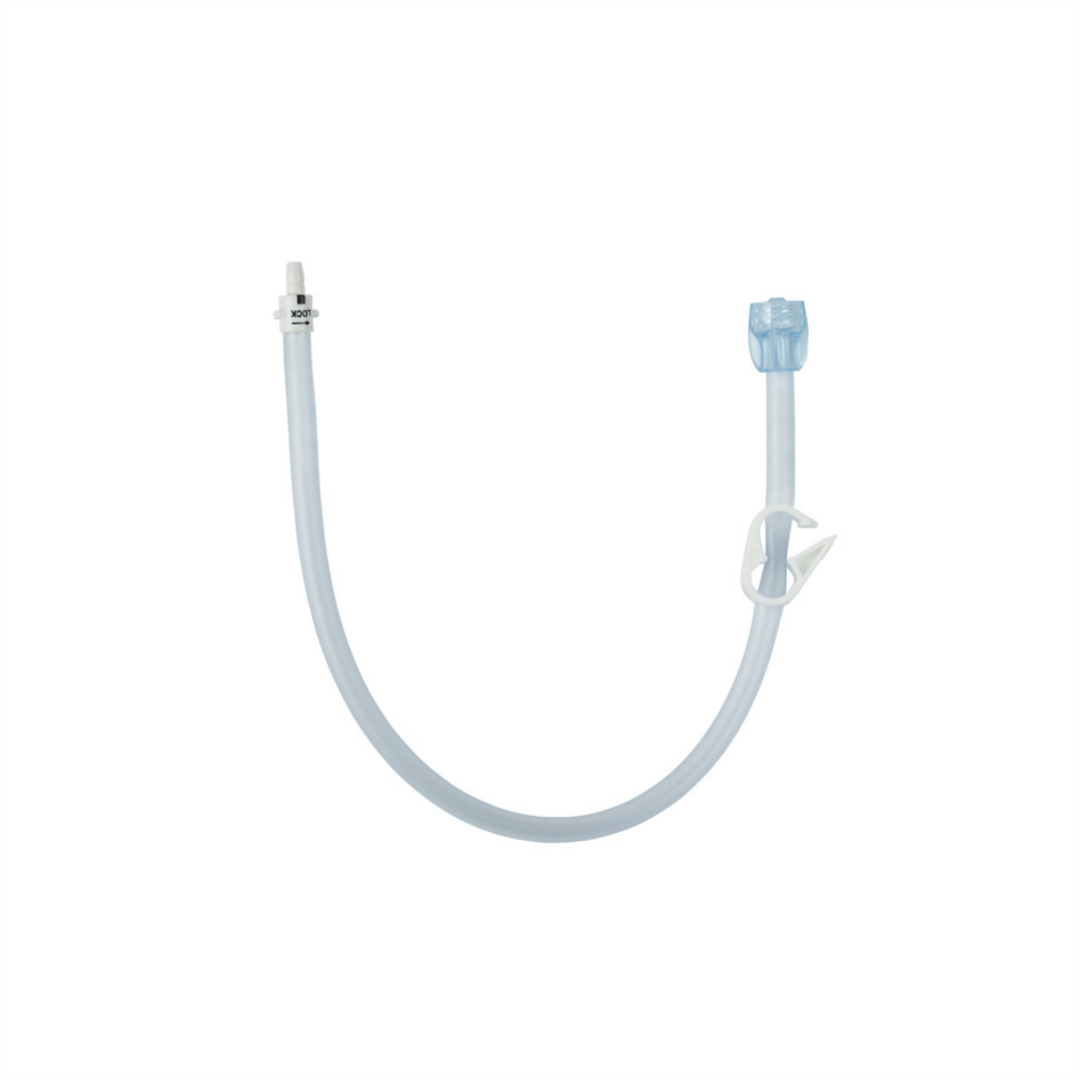MIC-KEY Verlängerungsset 1-Port Winkel mit ENFit Konnektor und Schlauchklemme