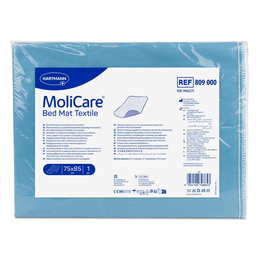 MoliCare Bed Mat Textile | Waschbare Bettschutzeinlage 75x85 cm
