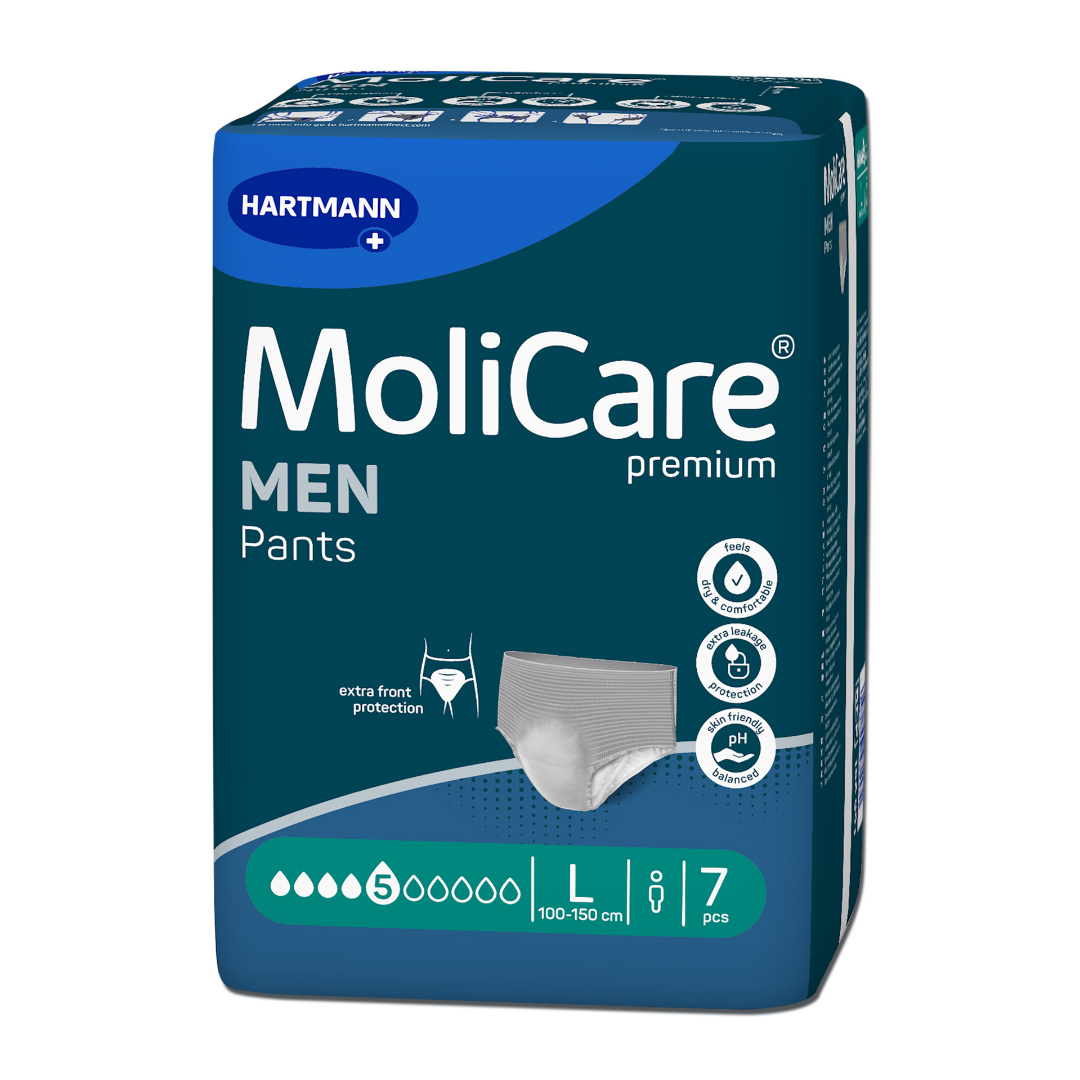 MoliCare Premium MEN Pants 5 Tropfen Größe L Packung – Diskreter Schutz bei leichter bis mittlerer Blasenschwäche