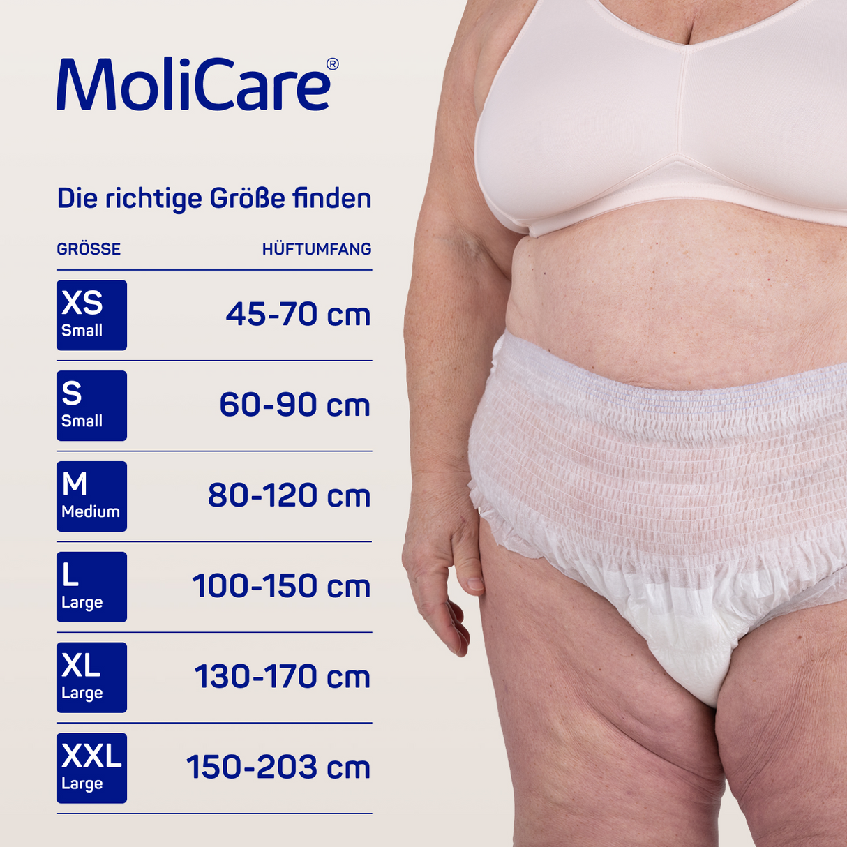 MoliCare premium mobile Größentabelle