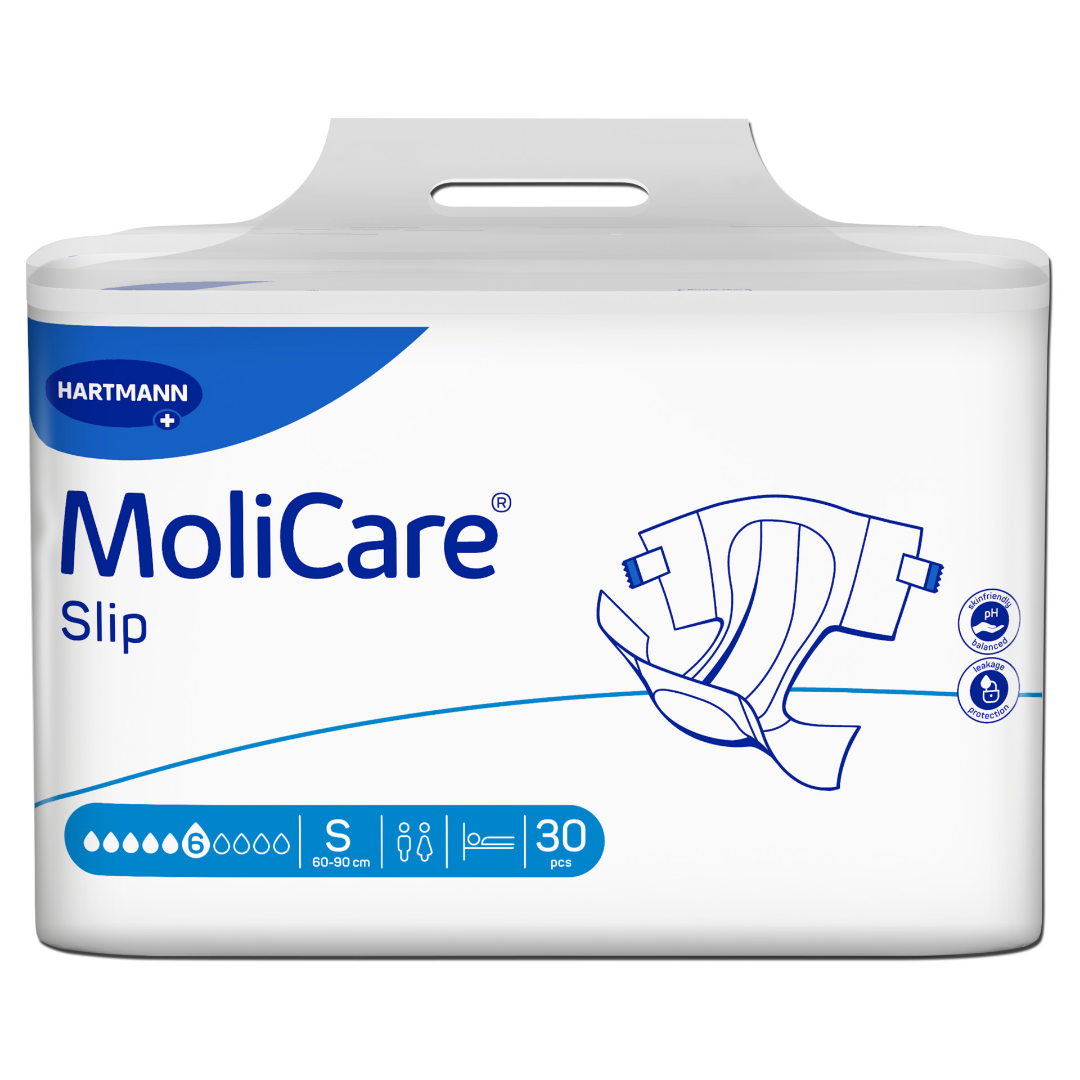 MoliCare® Slip 6 Tropfen Größe S – Einweg-Inkontinenzslip für mittlere Inkontinenz, Hüftumfang 60–90 cm, 30 Stück