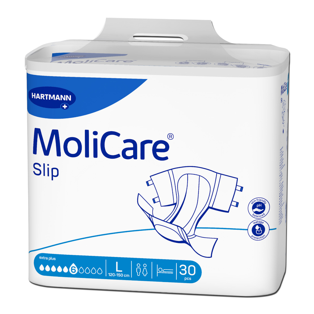 MoliCare® Slip extra plus 6 Tropfen Größe L – Einweg-Inkontinenzslip für mittlere Inkontinenz, Hüftumfang 120–150 cm, 30 Stück