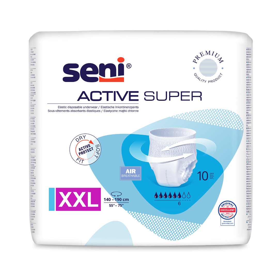 Seni Active Super Inkontinenzslips, Größe 2X-Large, 10 Stück Packung