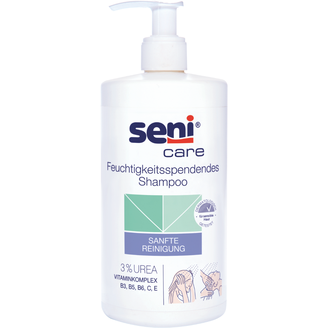 Seni Care Feuchtigkeitsspendendes Shampoo mit 3% Urea | Intensive Nährpflege | 500 ml