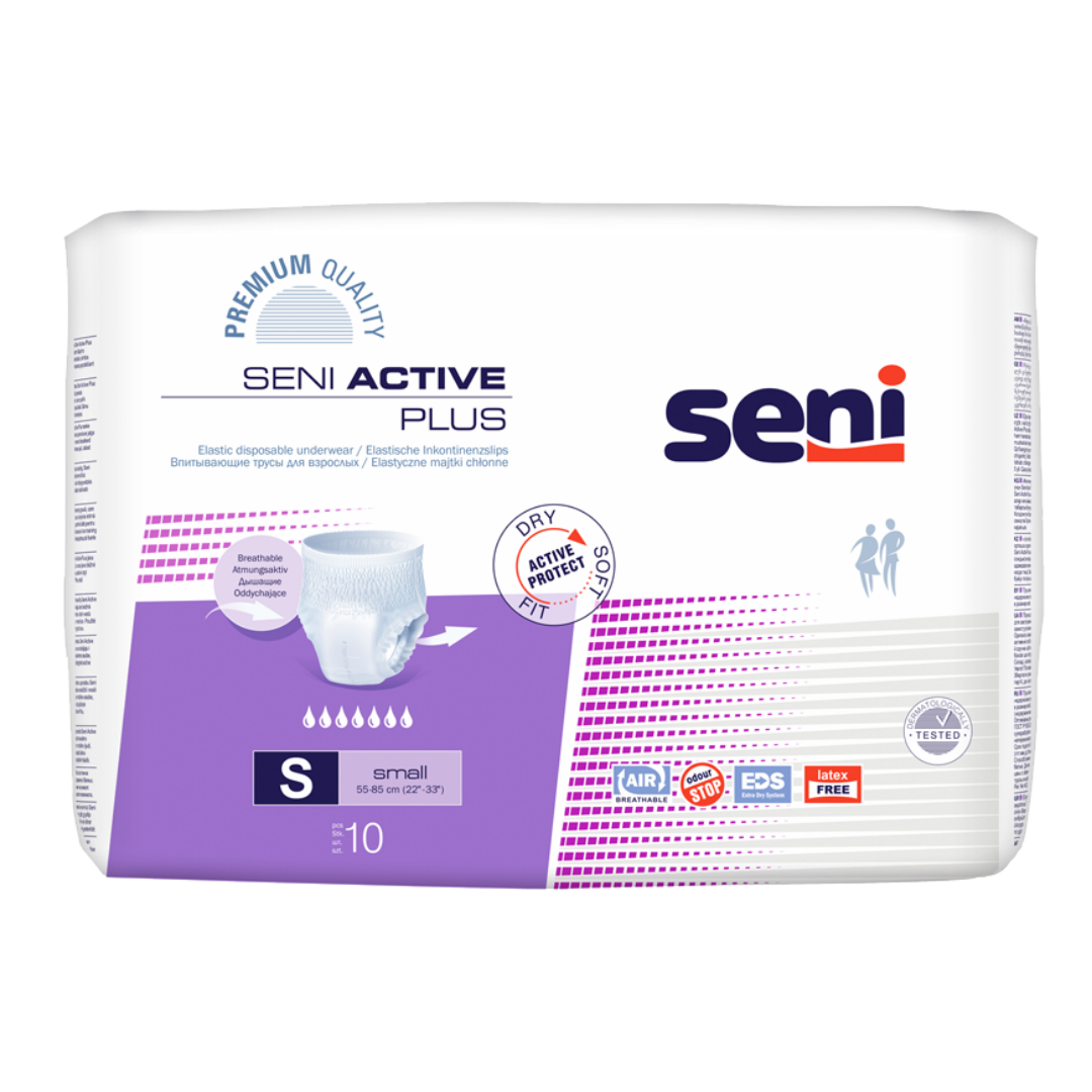 SENI Active Plus Small Inkontinenzpants 2000ml 10 Stück 55-85cm für mittlere bis schwere Inkontinenz bei KRB Homecare