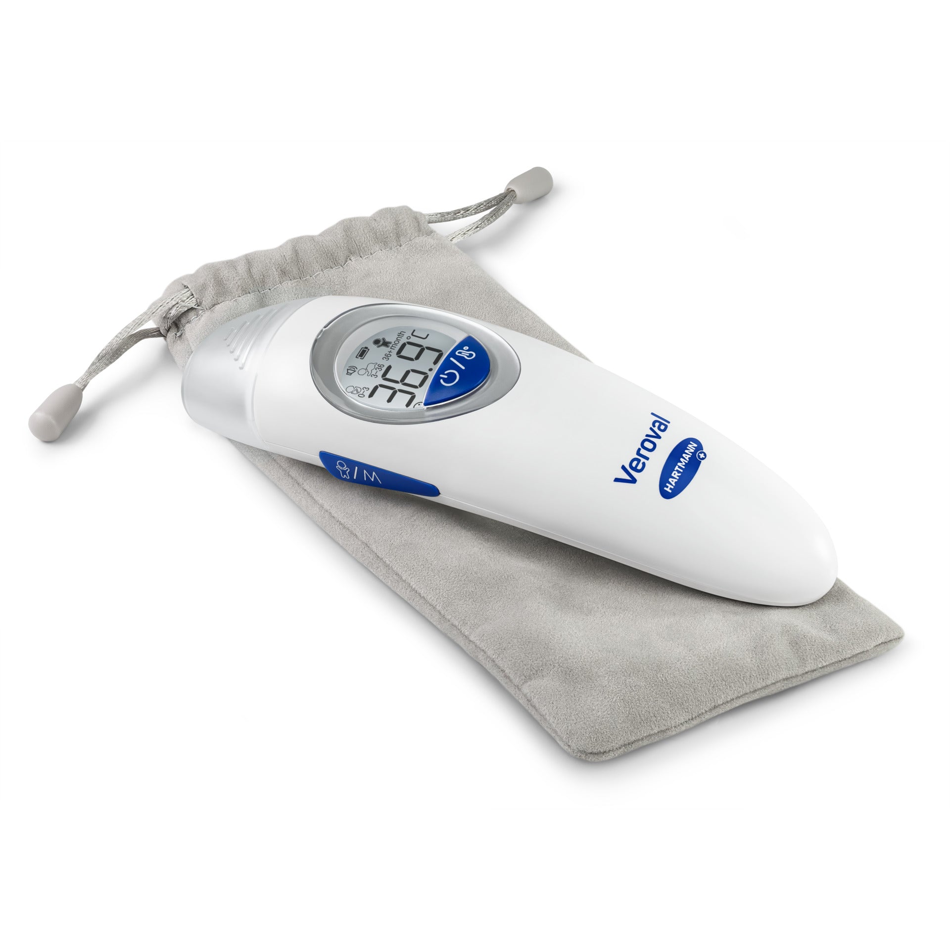 Veroval family 3in1 Fieberthermometer Seitenansicht - Ergonomisches Design mit Infrarot-Sensor