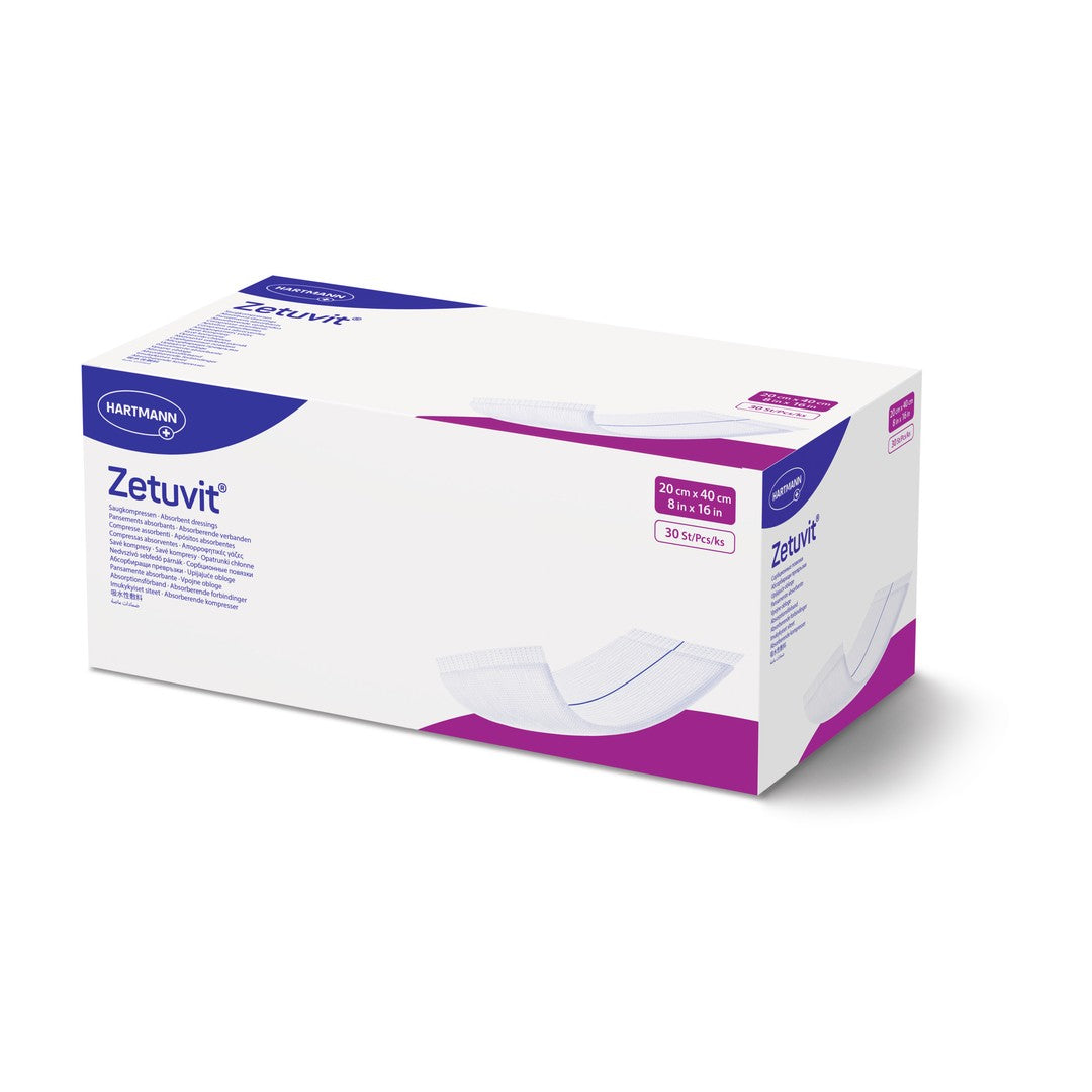 Zetuvit unsteril Saugkompresse von Hartmann, 20 x 40 cm, Faltschachtel mit 30 Stück