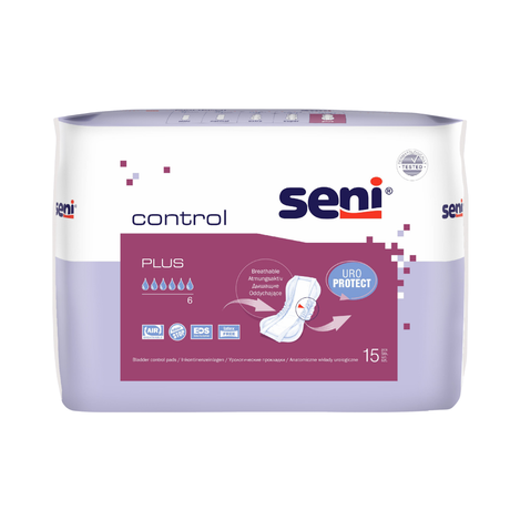 Seni Control Plus Vorlagen 15 Stück 930ml maximaler Schutz bei schwerer Inkontinenz