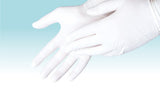 Ambulex Latex Einmalhandschuhe puderfrei von matopat – getragene Untersuchungshandschuhe
