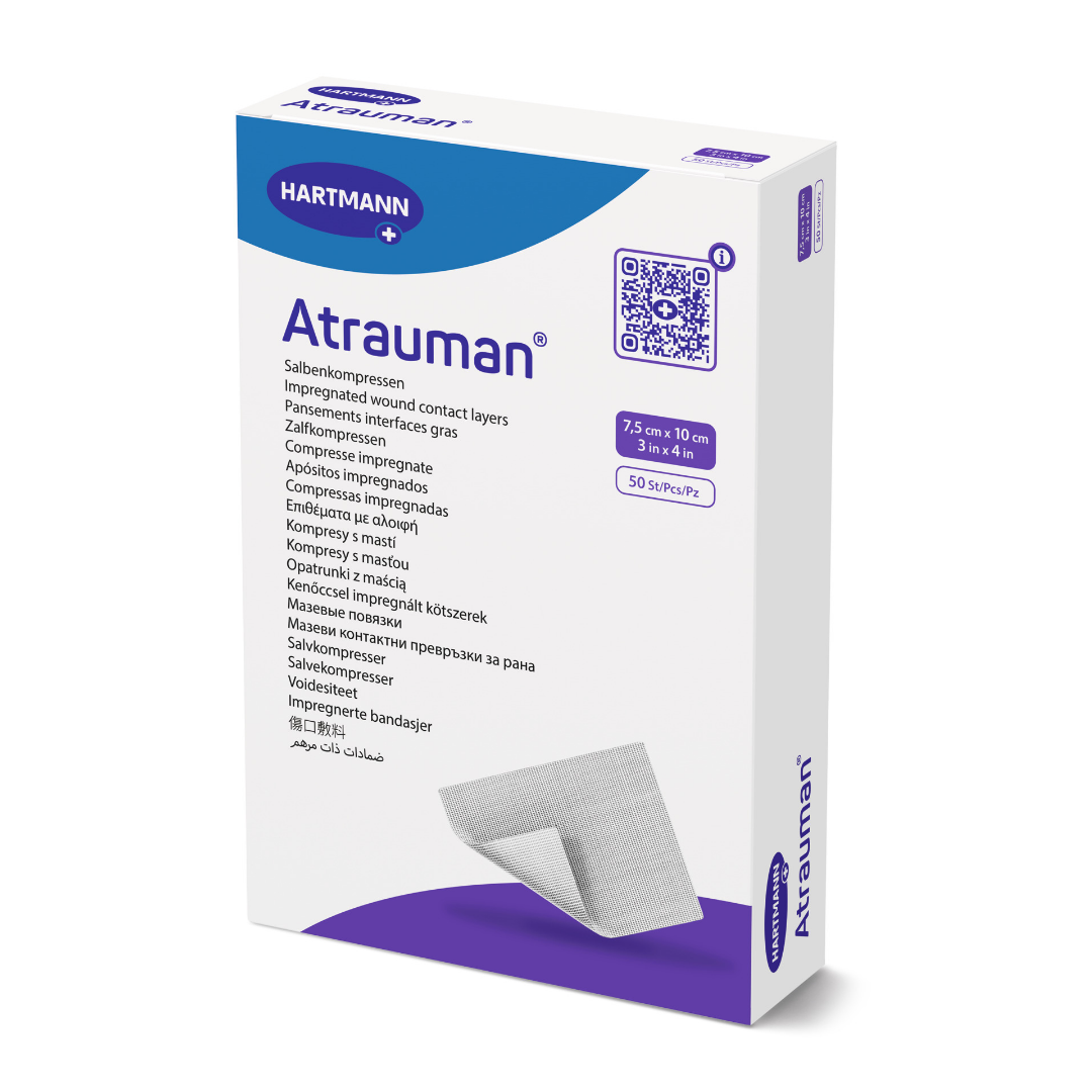 Hartmann Atrauman Salbenkompressen 7,5 x 10 cm sterile Wundversorgung, 50 Stück