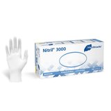 Meditrade Nitril 3000 1280 Einmalhandschuhe weiß puderfrei – 100 Stück Packung und einzelner Handschuh