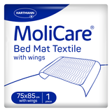 MoliCare Bed Mat Textile mit Flüegel 75x85 cm – waschbare Bettschutzeinlage 1 Stück – Hartmann
