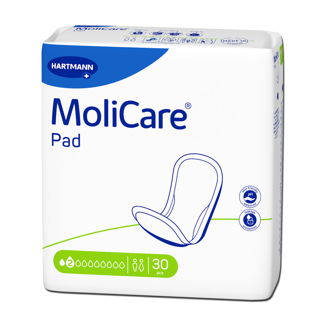 MoliCare Pad 2 Tropfen Verpackung - Inkontinenzeinlagen für leichte Blasenschwäche, 30 Stück von Hartmann