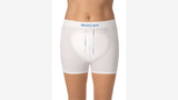 MoliCare Premium Fixpants weiße Fixierhose mit eingelegter Inkontinenzvorlage Vorderansicht