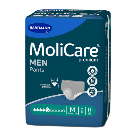 MoliCare Premium MEN Pants 5 Tropfen Größe M Packung – Anatomische Inkontinenz-Unterwäsche für Männer