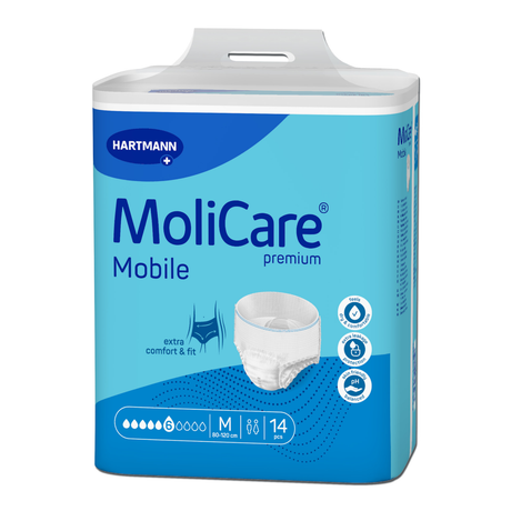 MoliCare Premium Mobile 6 Tropfen Größe M - Packung mit 14 Inkontinenzhosen für mittlere bis starke Inkontinenz