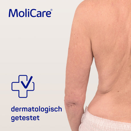 Dermatologisch getestete MoliCare Skin Pflegetücher, PZN 18723696, besonders hautschonend.