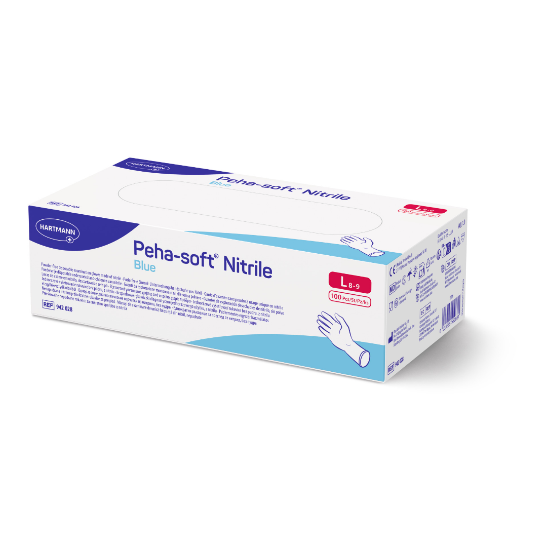 Peha-soft Nitrile blue Untersuchungshandschuhe, unsteril, Größe L, Packung mit 100 Stück