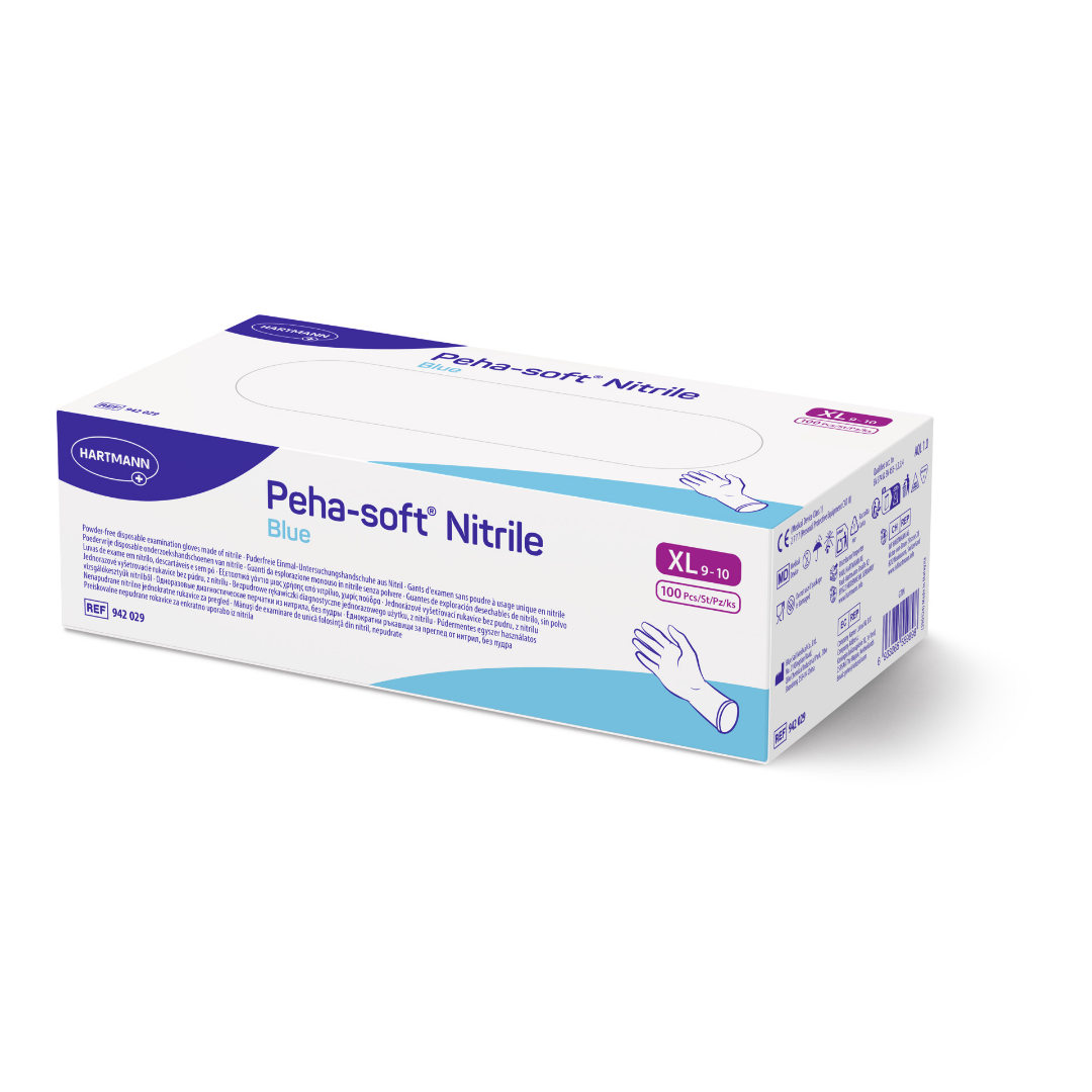 Peha-soft Nitrile blue Untersuchungshandschuhe, unsteril, Größe XL, Packung mit 100 Stück