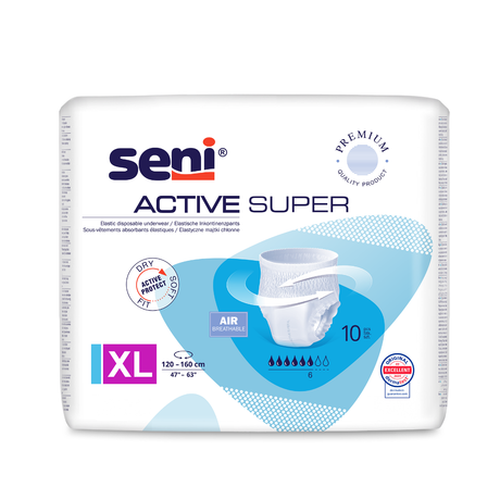 Seni Active Super Inkontinenzslips, Größe Extra Large, 10 Stück Packung
