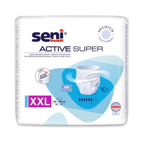 Seni Active Super Inkontinenzslips, Größe 2X-Large, 10 Stück Packung