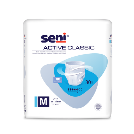 Seni Active Classic Inkontinenzpants Größe M (80–110 cm) 30 Stück Packung für mittlere Inkontinenz bei KRB HOMECARE