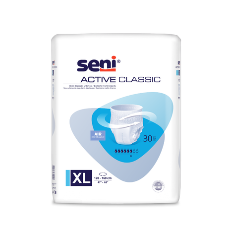 Seni Active Classic Inkontinenzpants Größe XL (120–160 cm) 30 Stück Packung für mittlere Inkontinenz bei KRB HOMECARE