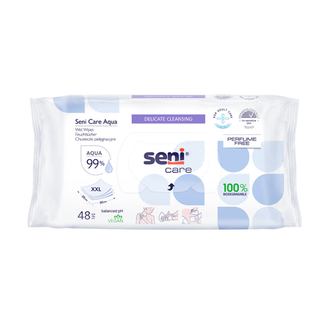 Seni Care Feuchttücher aqua 48 Stück Packung