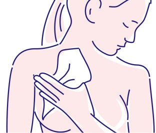 Illustration der Körperpfege mit einem Seni Care Feuchtpflegetuch