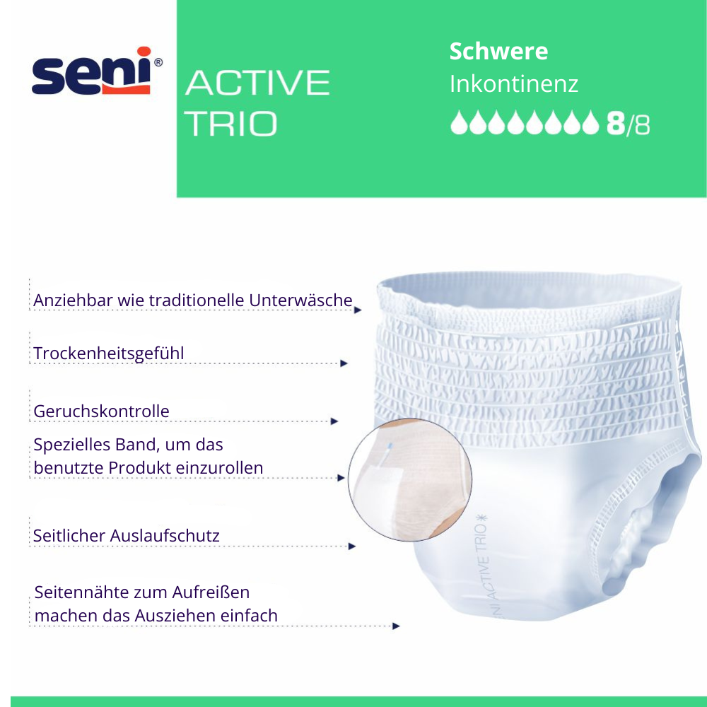 Seni Active Trio Inkontinenzpants | 10 Stück (Packung)