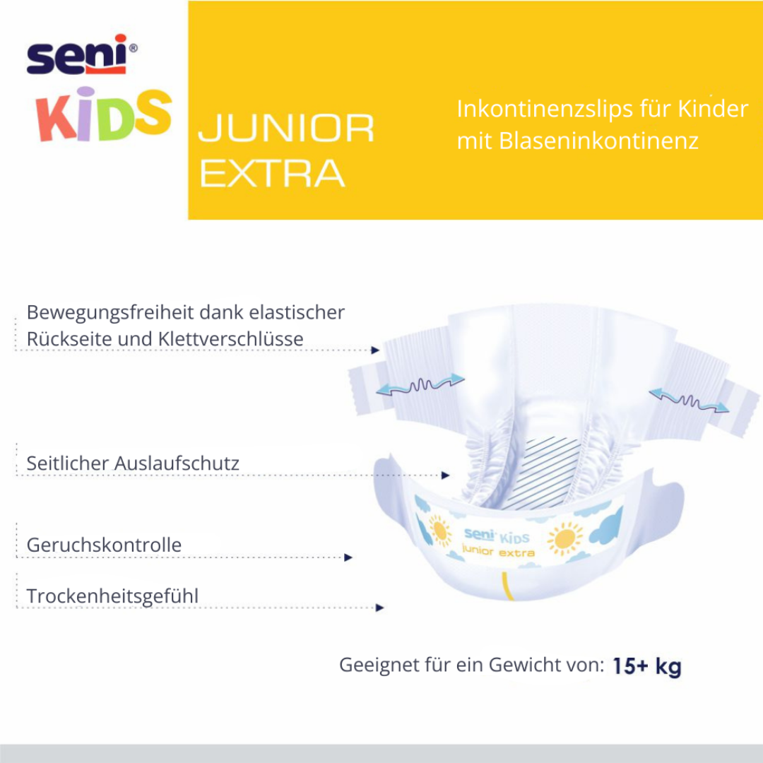 Seni Kids Junior Extra Inkontinenzslips für Kinder | Packung (30 Stück)