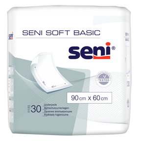 Seni Soft Basic Bettschutzunterlage 90x60 cm, Packung mit 30 Stück, Vorderansicht