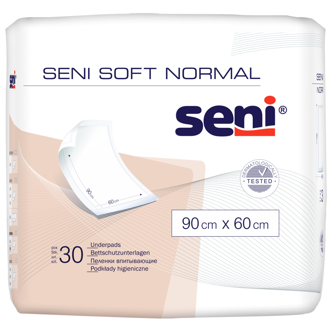 Seni Soft Normal Bettschutzunterlage 40x60 cm, Packung mit 30 Stück, Vorderansicht