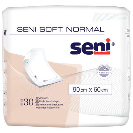 Seni Soft Normal Bettschutzunterlage 40x60 cm, Packung mit 30 Stück, Vorderansicht