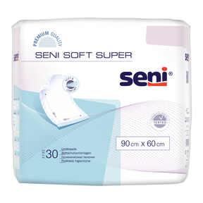 Seni Soft Super Bettschutzunterlage 90x60 cm, Packung mit 30 Stück, Vorderansicht