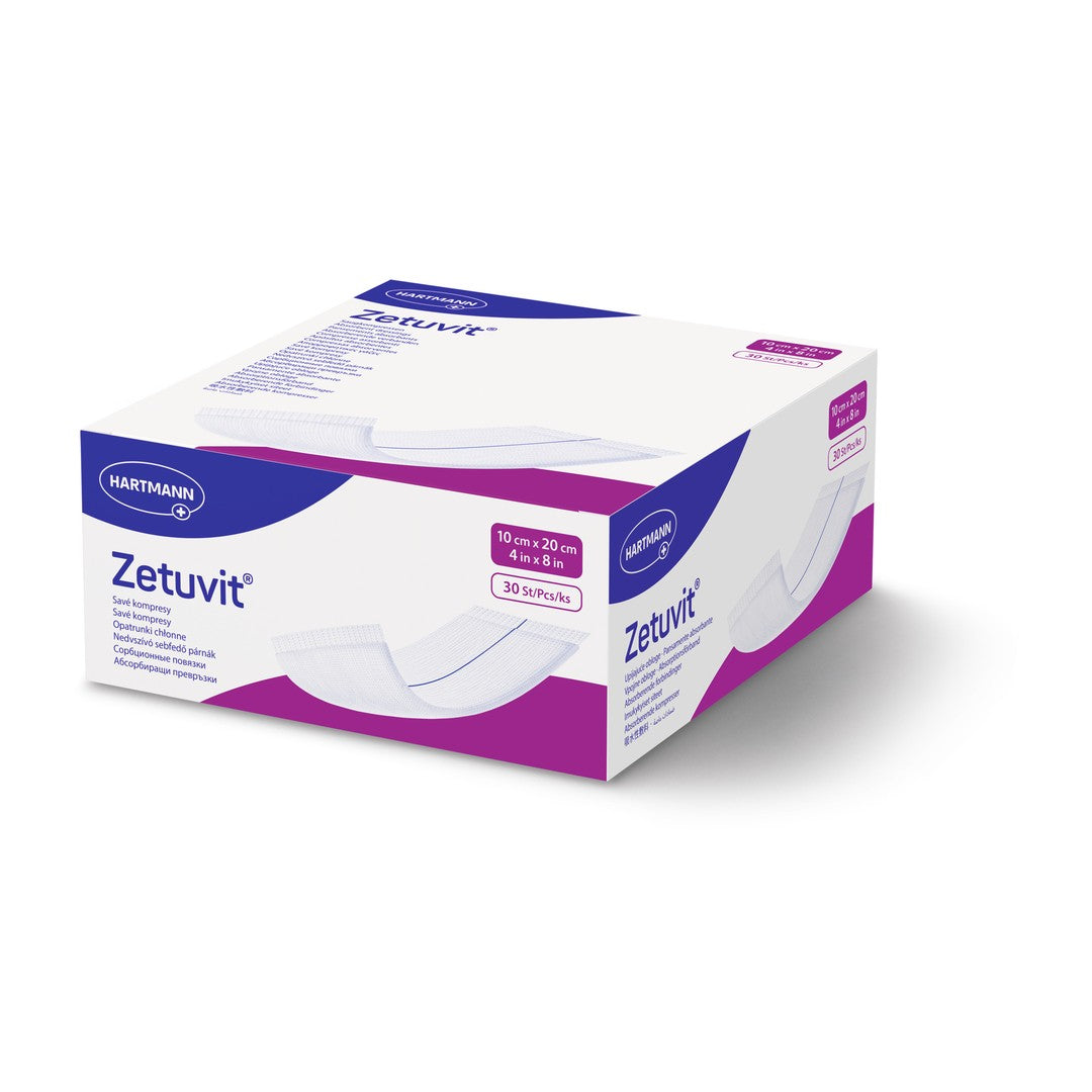 Zetuvit unsteril Saugkompresse von Hartmann, 10 x 20 cm, Faltschachtel mit 30 Stück